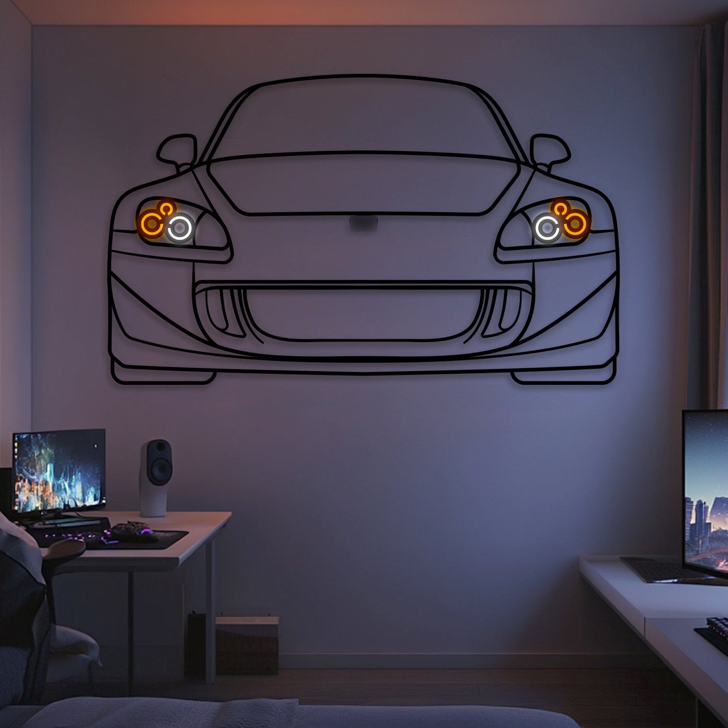 Wall Art - Car - S2000 - Metal / Neon - Front View