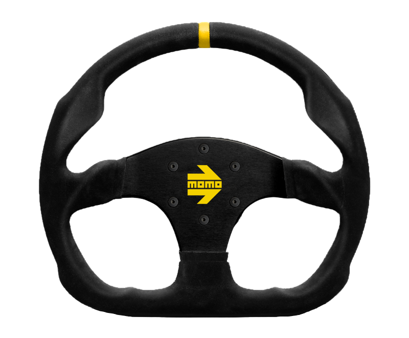 Steering Wheel - Momo MOD30 - 320 mm - Black Suede/Black Spokes/1 Stripe