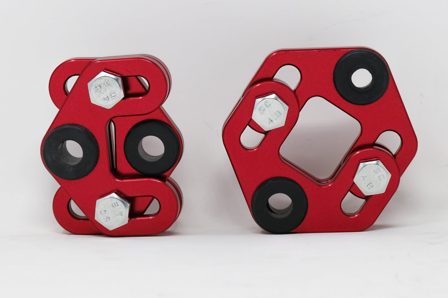 Exhaust Hangers Adjustable (pair) - Black/Red