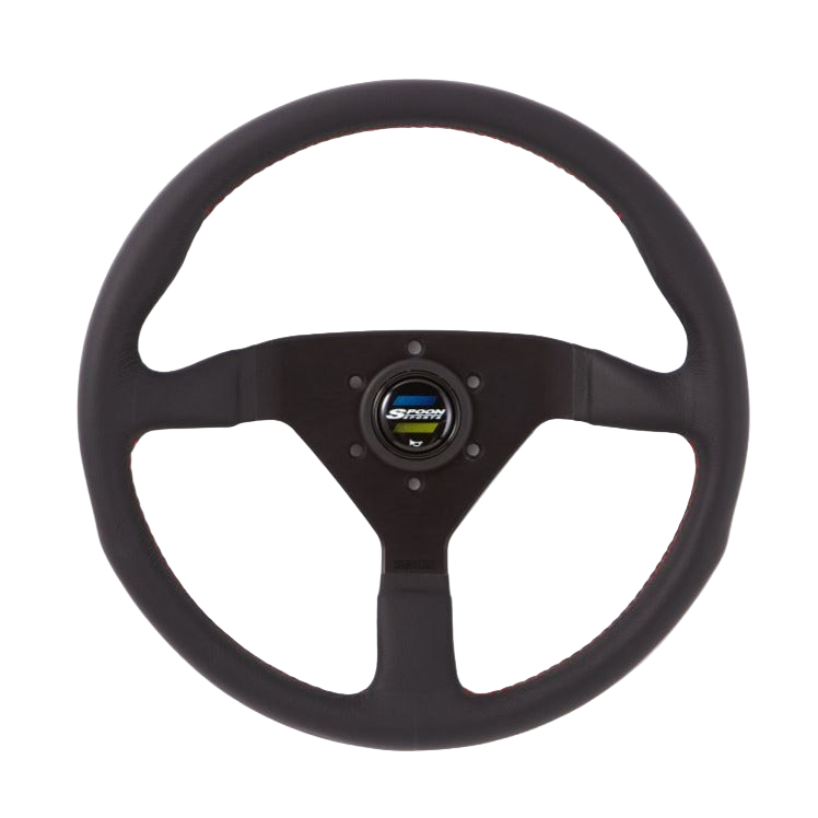 Steering Wheel - Spoon Sports 340mm - Black Leather/Red Stitching