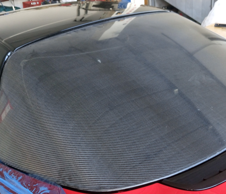 Window Rear Hatch + Frame - NSX (91-05) - Lexan 3mm/4mm/Carbon + Carbon Frame Installed