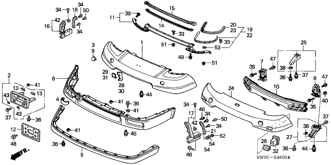 Bumper Front Center Frame - NSX (91-05) - OEM