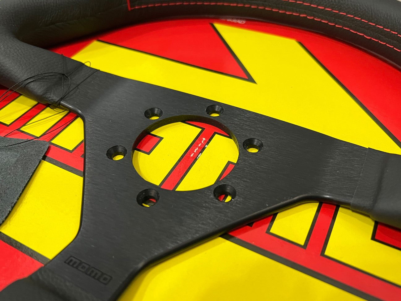 Steering Wheel - Spoon Sports 340mm - Black Leather/Red Stitching