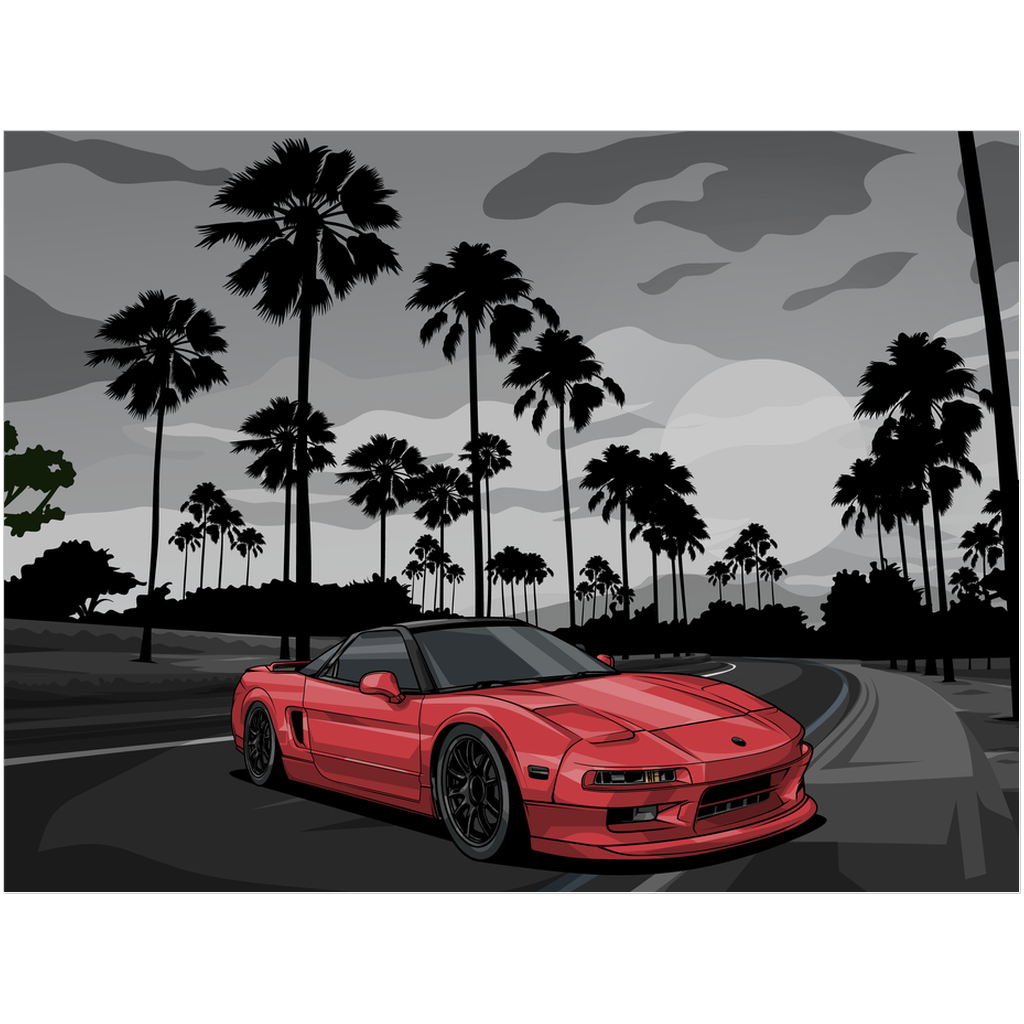 Poster - SJ's NSX - Black and White Background