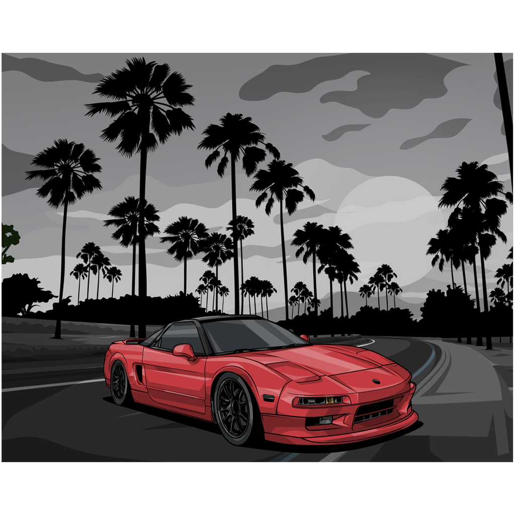 Poster - SJ's NSX - Black and White Background