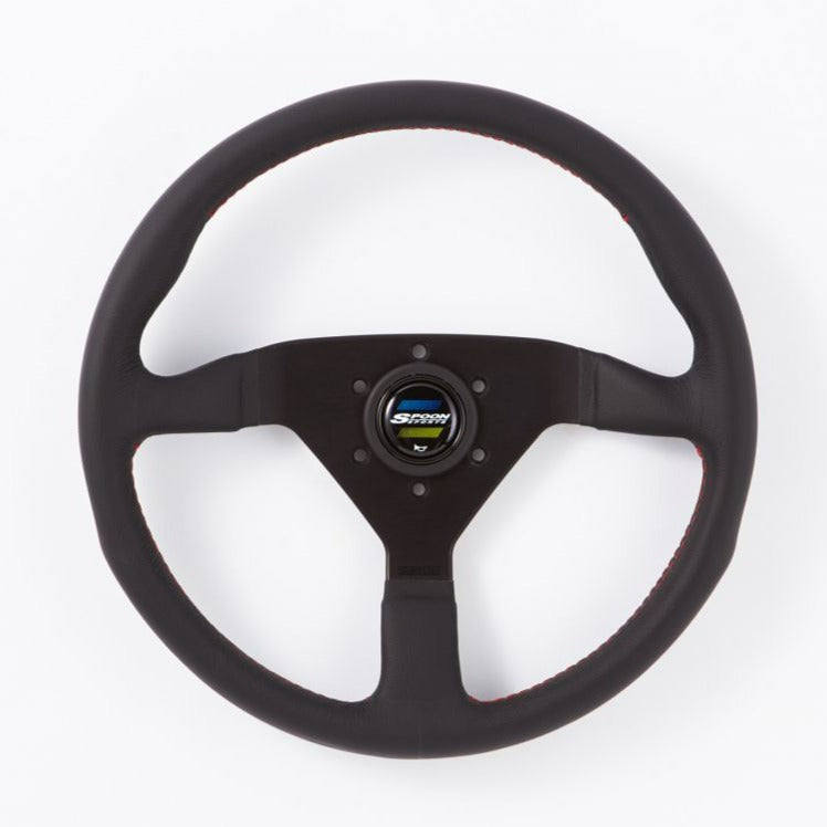Steering Wheel - Spoon Sports 340mm - Black Leather/Red Stitching