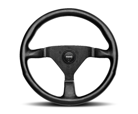 Momo Montecarlo Steering Wheel 320 mm - Black Leather/Red Stitch/Black Spokes