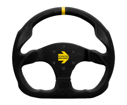 Steering Wheel - Momo MOD30 - 320 mm - Black Suede/Black Spokes/1 Stripe