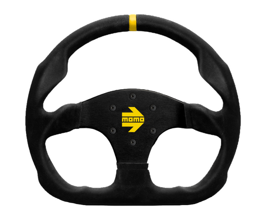 Steering Wheel - Momo MOD30 - 320 mm - Black Suede/Black Spokes/1 Stripe