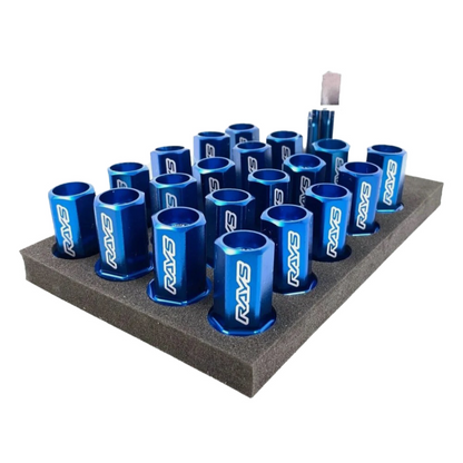 Lug Nut Set - Rays Dura-Nut - L42 Straight Type - 12X1.50- Blue