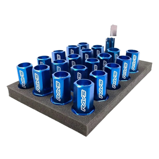 Lug Nut Set - Rays Dura-Nut - L42 Straight Type - 12X1.50- Blue