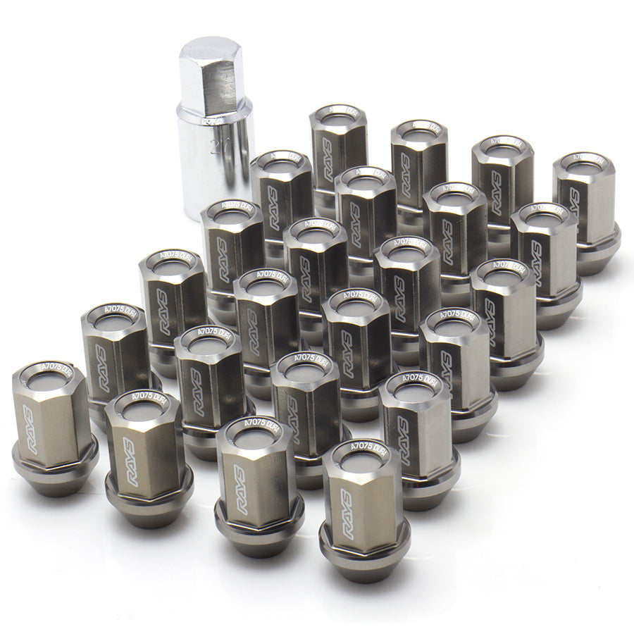 Lug Nut Set - Rays Dura-Nut - L37 Straight Type - 12x1.50 - Gun Metallic