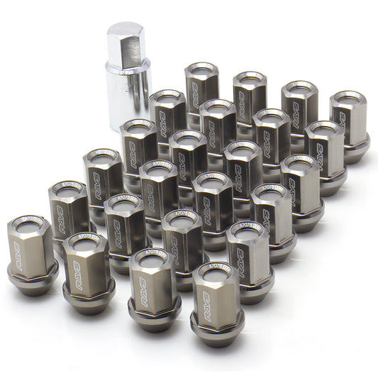 Lug Nut Set - Rays Dura-Nut - L37 Straight Type - 12x1.50 - Gun Metallic
