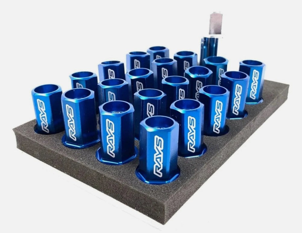 Lug Nut Set - Rays Dura-Nut - L42 Straight Type - 12X1.50- Blue