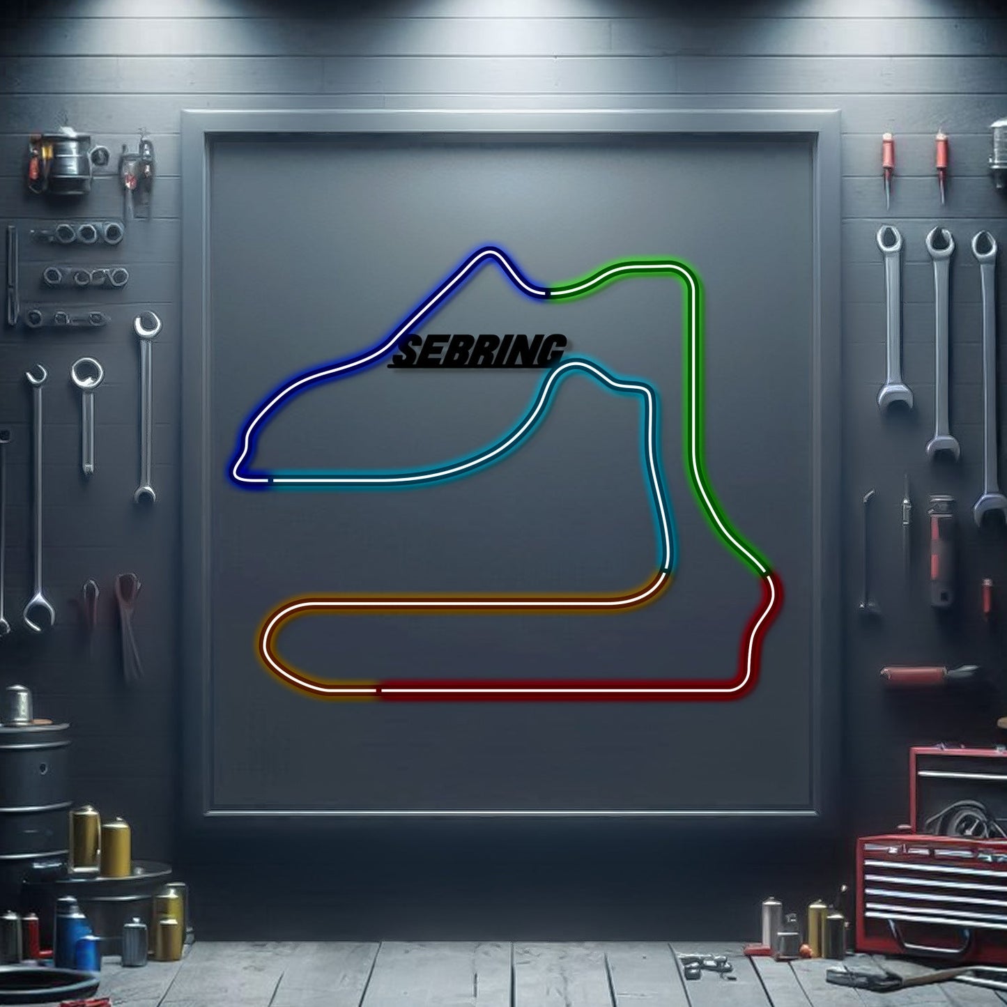 Wall Art - Race Track - Metal / Neon - Sebring