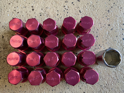 Rays Red Lug Nuts with Key Used