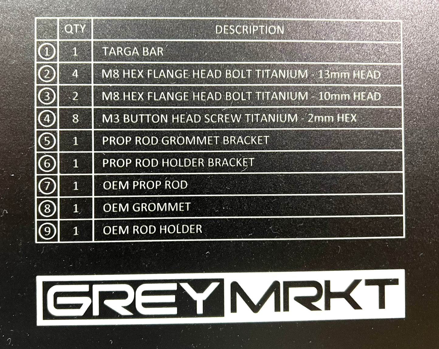 GREYMRKT NSX GM7 Targa Bar